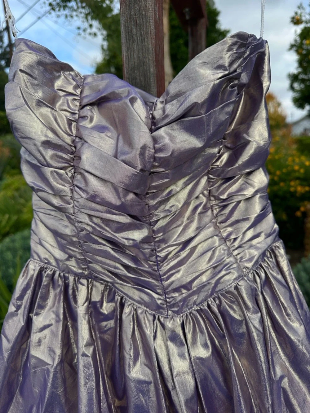 GUNNE SAX Jessica McClintock Purple Prom Gown 5 Iridescent 80s Bridgerton Formal - Picture 5 of 11